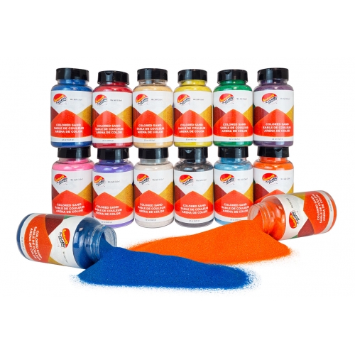 Sandtastik® Craft Colored Sand & Bottle Set of 12